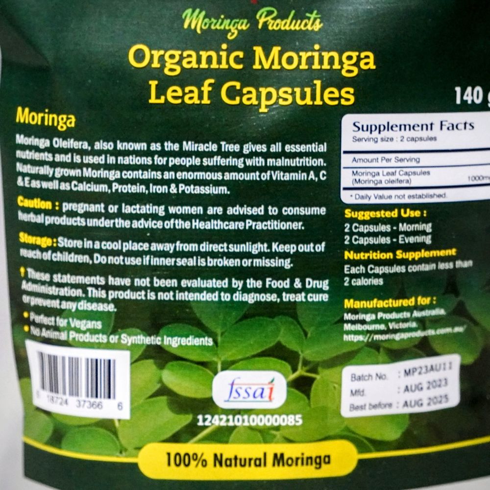 Organic Moringa Leaf Capsules